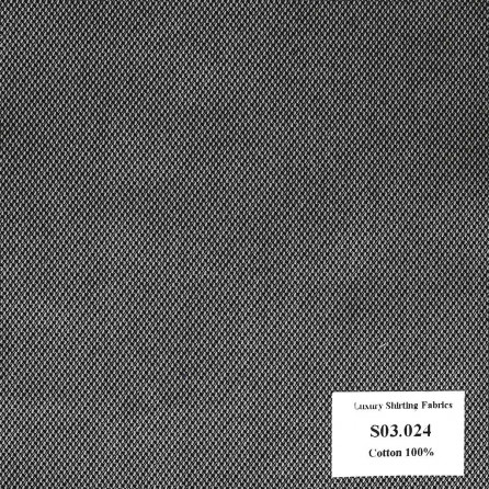 (Out) S03.024 Kevinlli S3 - Sơmi 100% Cotton - Đen Trơn 